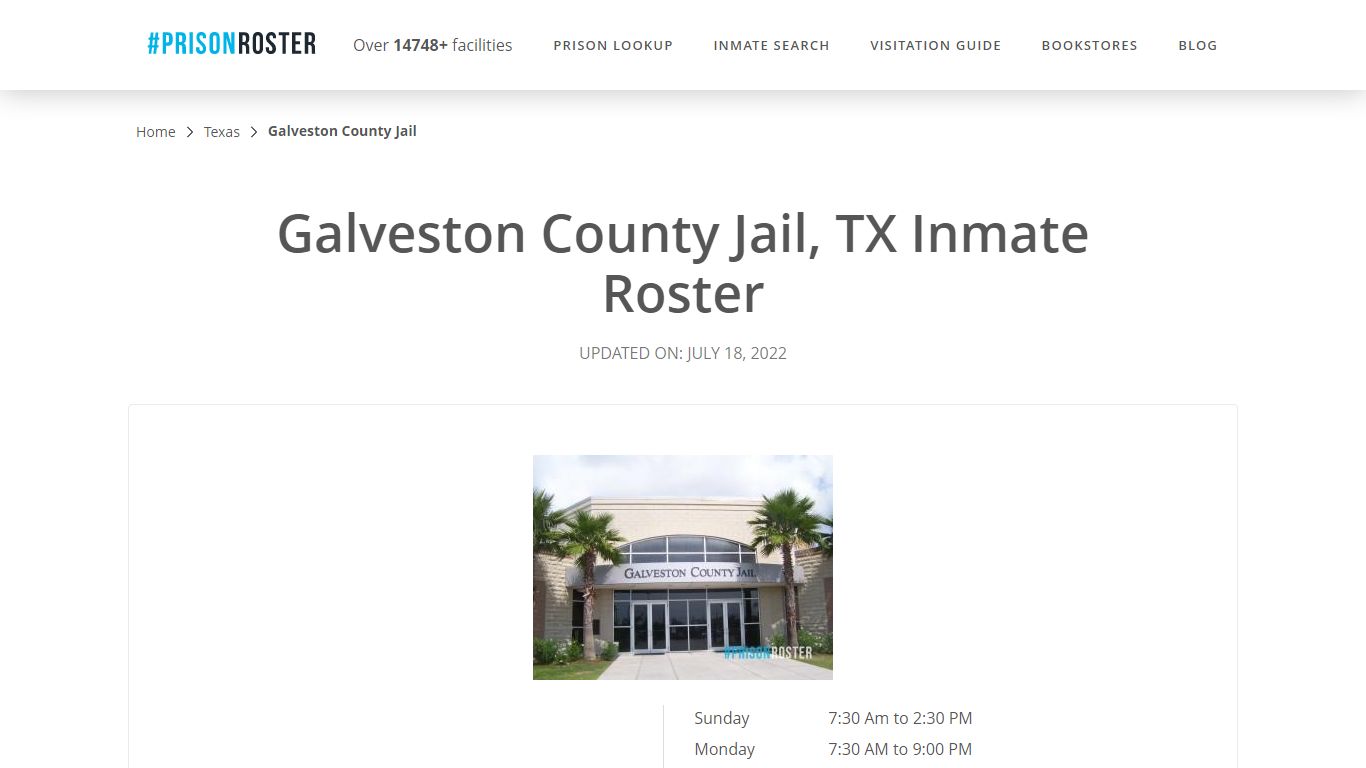 Galveston County Jail, TX Inmate Roster - Prisonroster